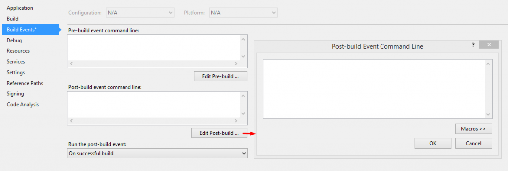 Visual Studio: Копирование файлов после компиляции